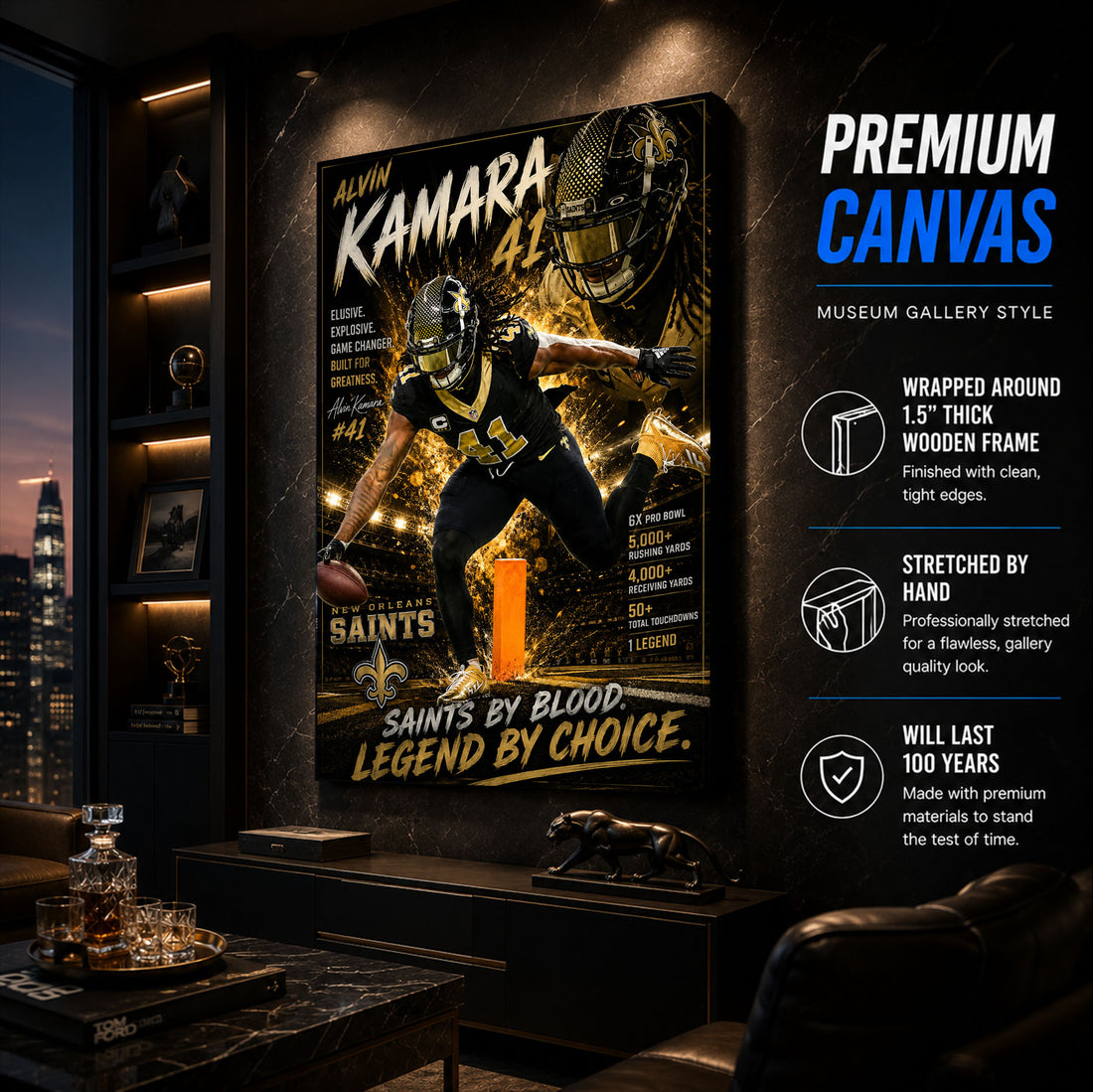 Alvin Kamara Saints Fan Poster or Canvas Wall Art