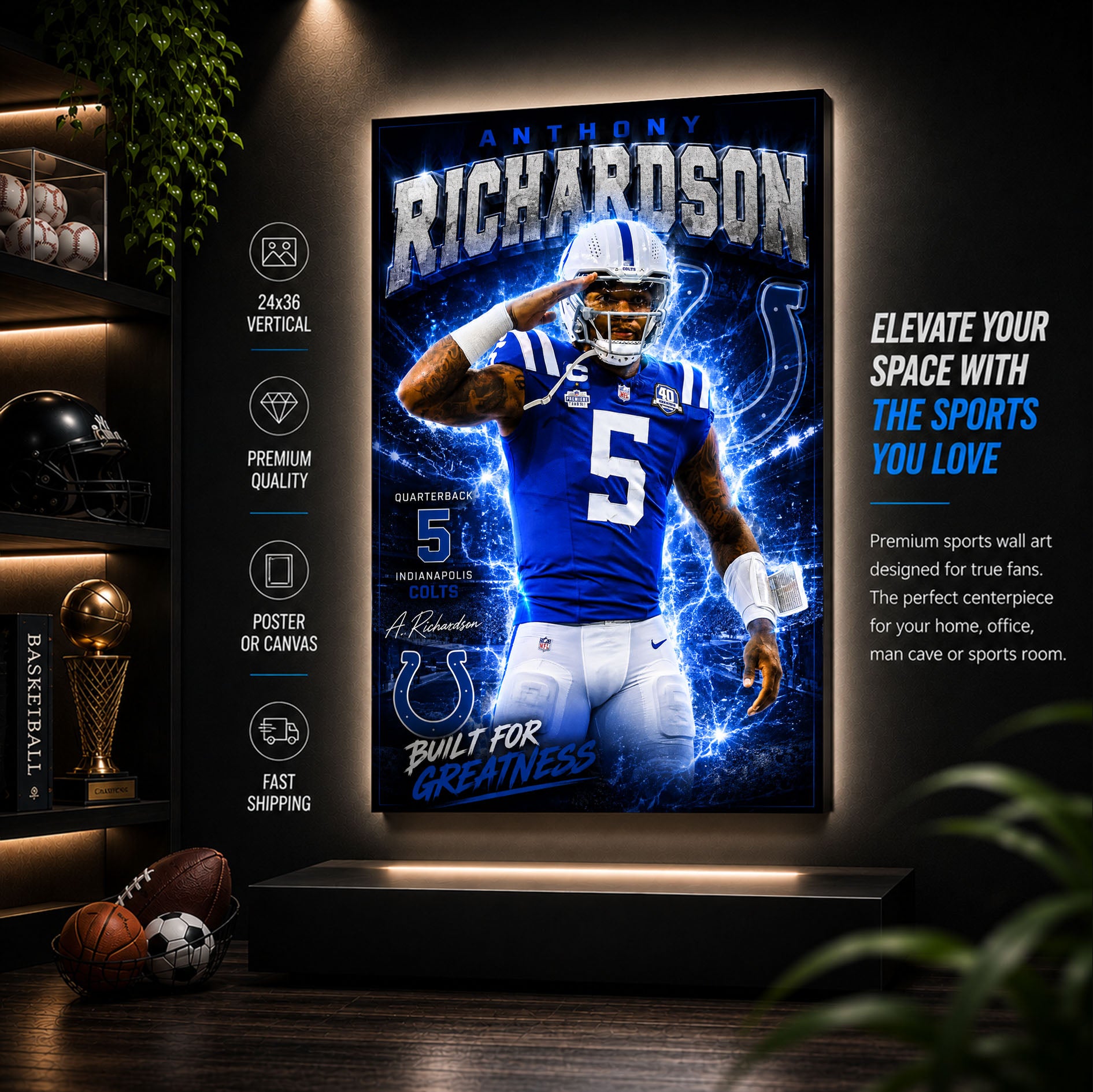 Anthony Richardson Colts Fan Poster or Canvas Wall Art