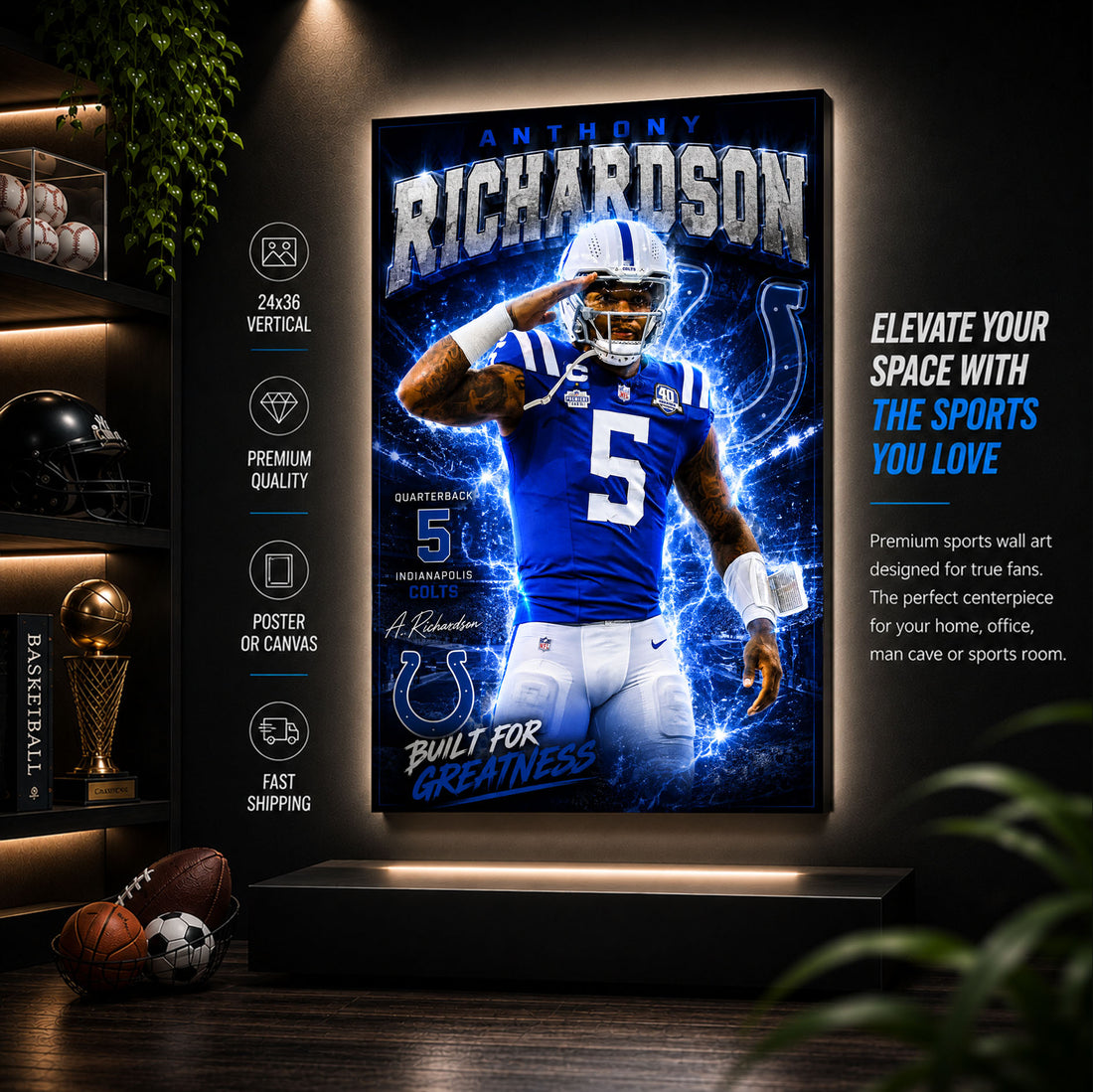 Anthony Richardson Colts Fan Poster or Canvas Wall Art