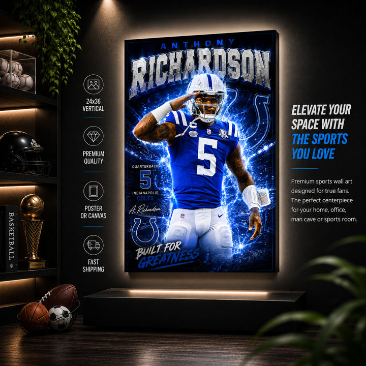 Anthony Richardson Colts Fan Poster or Canvas Wall Art