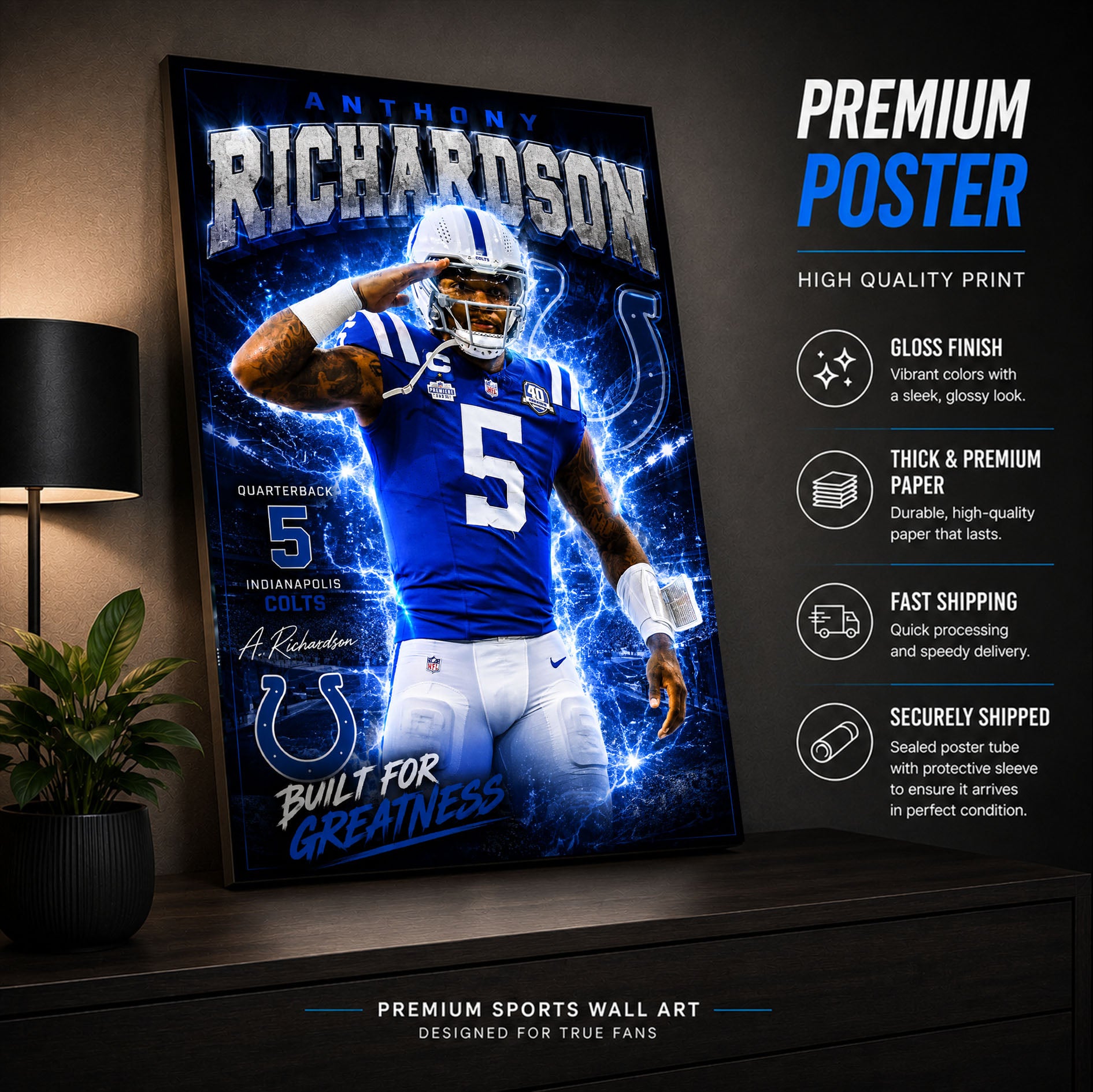 Anthony Richardson Colts Fan Poster or Canvas Wall Art