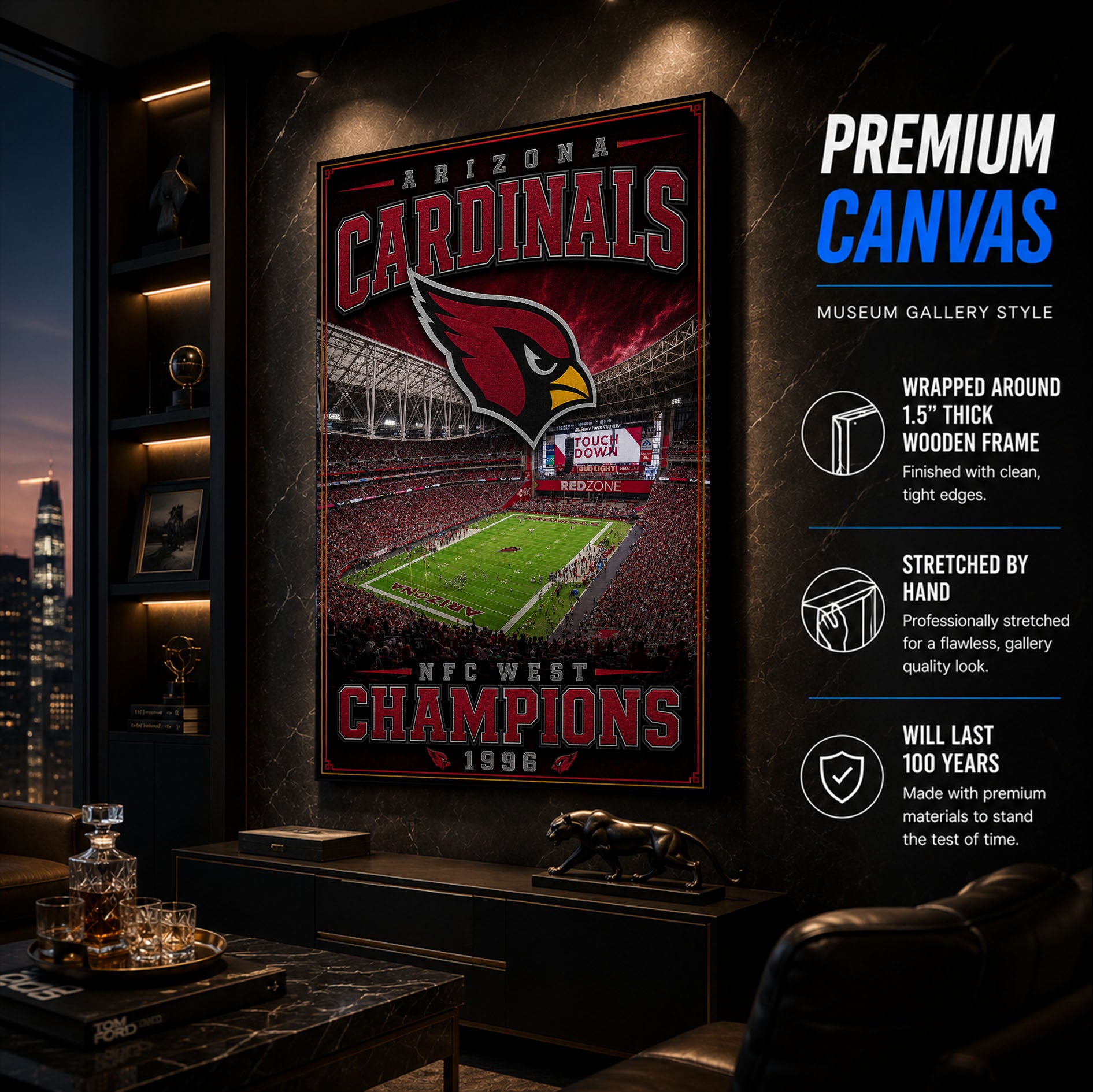 Arizona Cardinals Stadium Fan Poster or Canvas Wall Art
