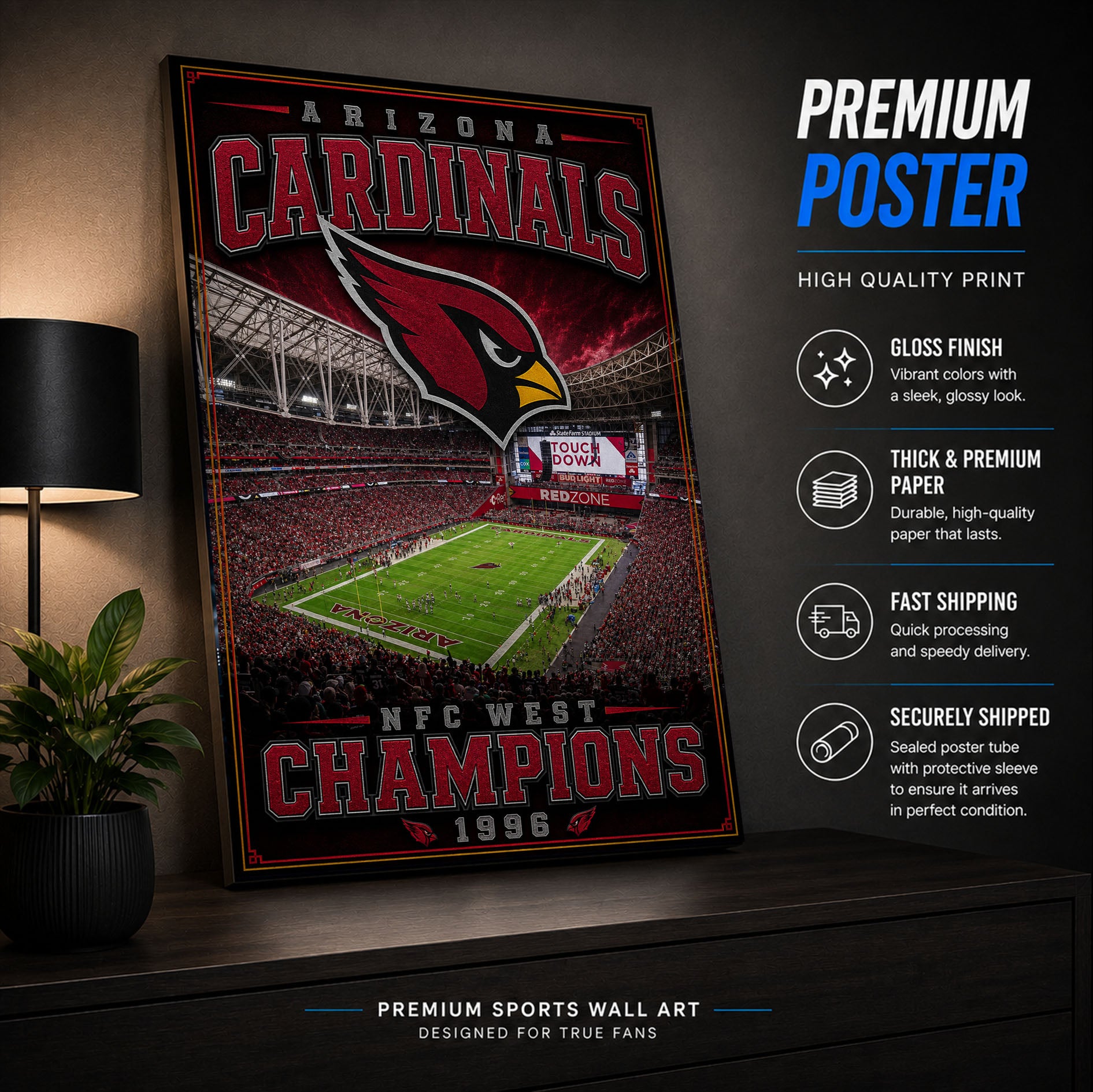 Arizona Cardinals Stadium Fan Poster or Canvas Wall Art
