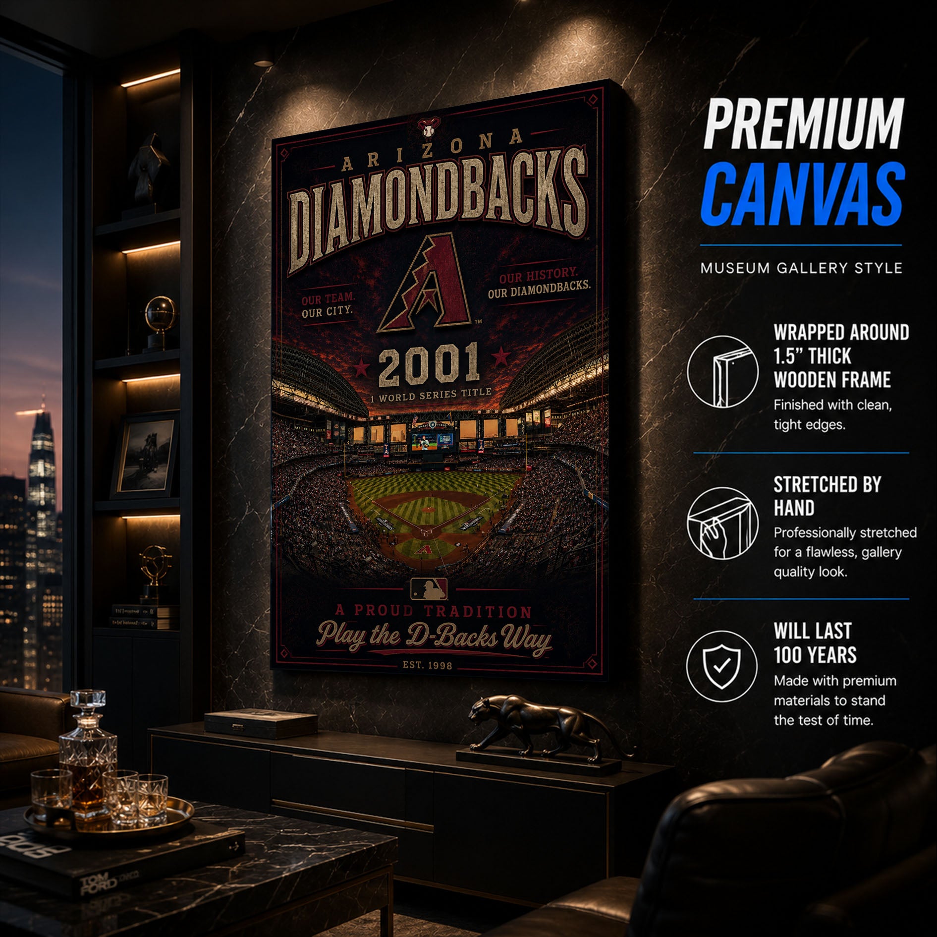 Arizona Diamondbacks Stadium Fan Poster or Canvas Wall Art