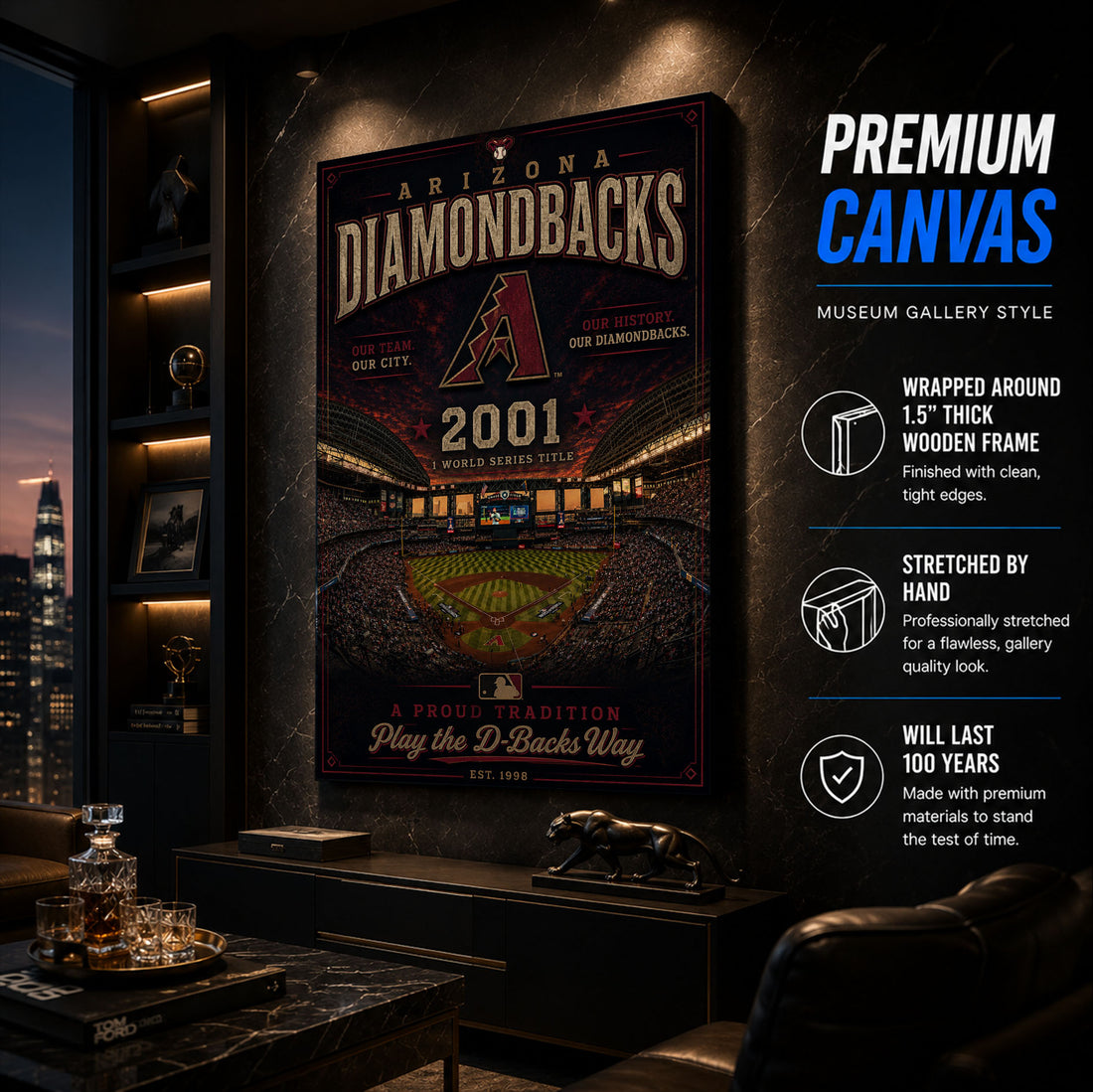 Arizona Diamondbacks Stadium Fan Poster or Canvas Wall Art
