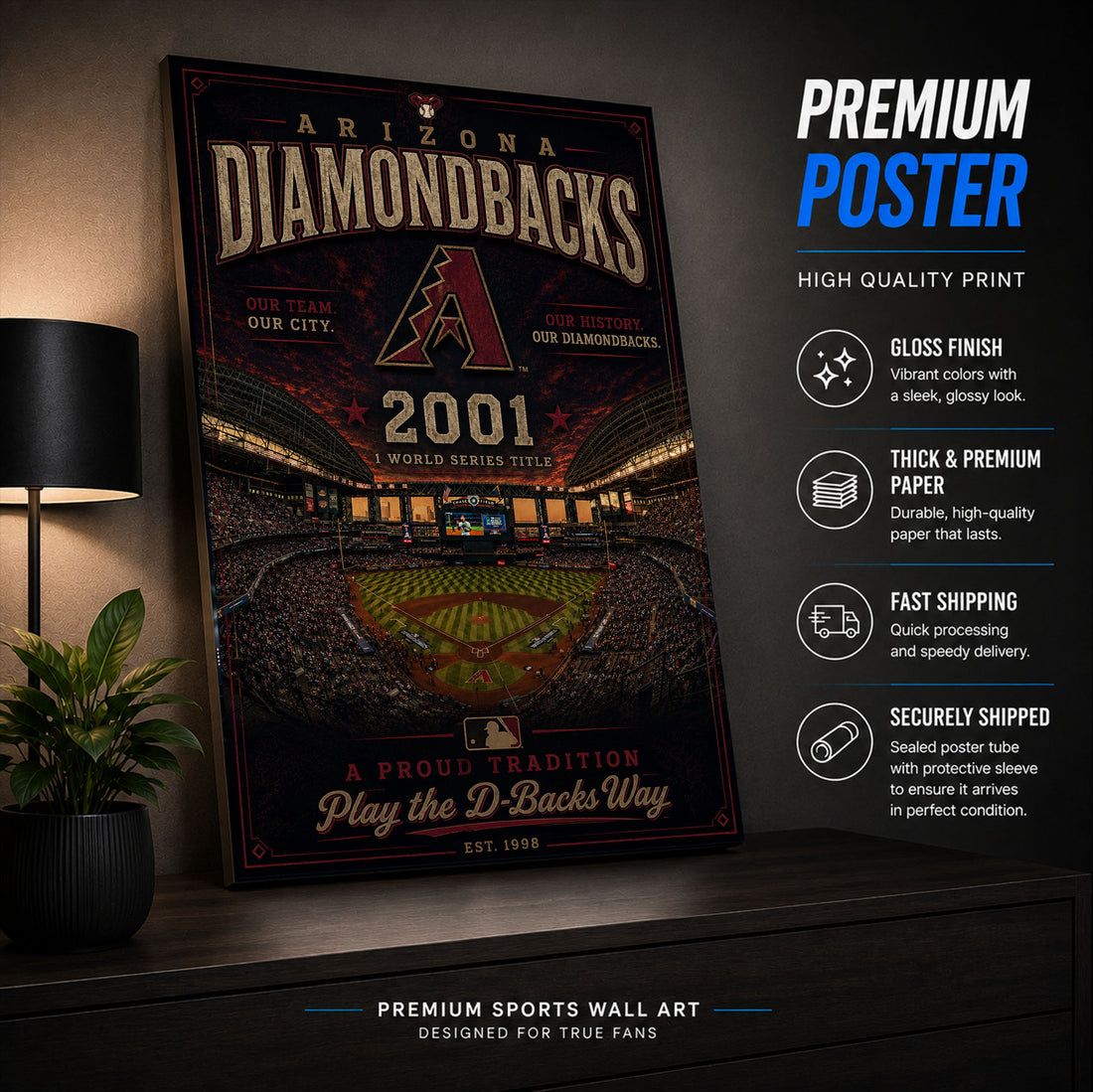 Arizona Diamondbacks Stadium Fan Poster or Canvas Wall Art