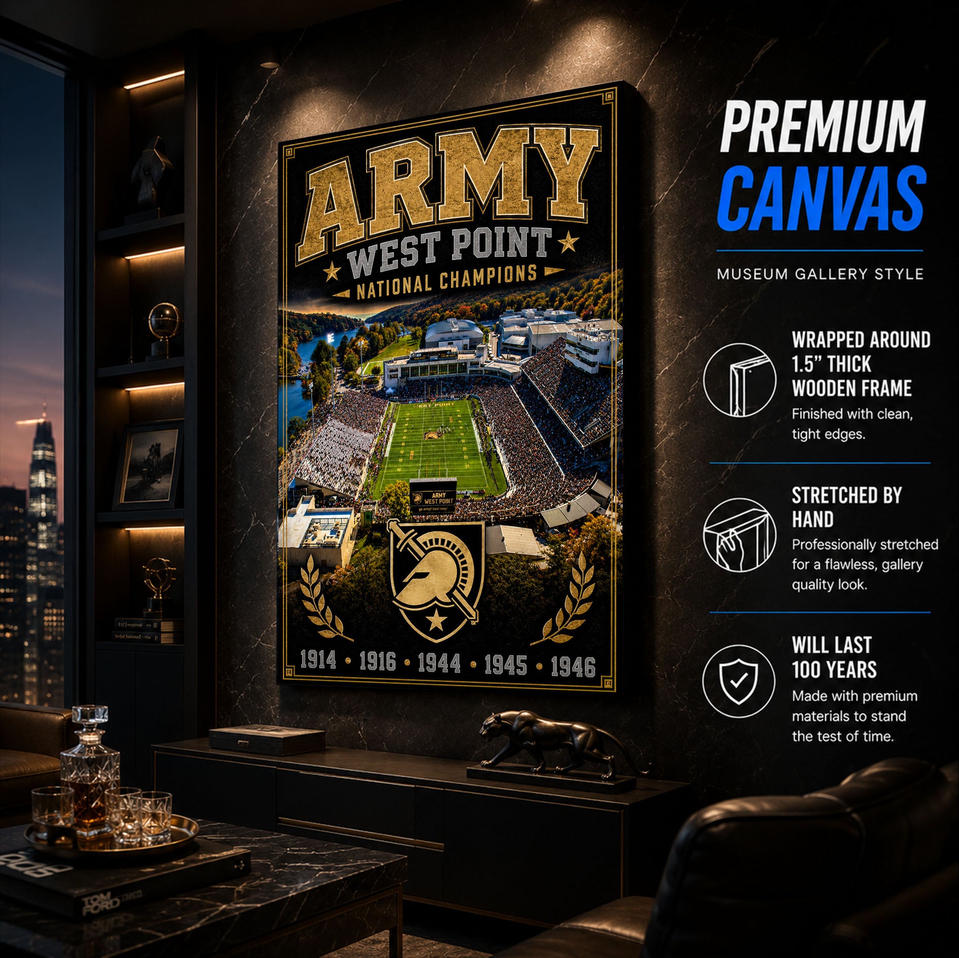 Army West Point Football Stadium Fan Poster or Canvas Wall Art