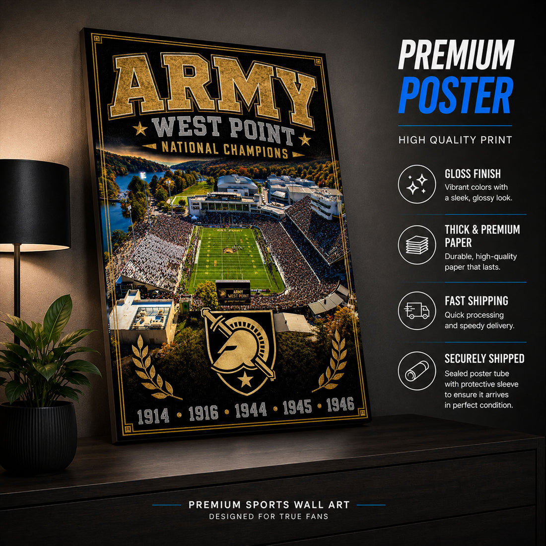 Army West Point Football Stadium Fan Poster or Canvas Wall Art