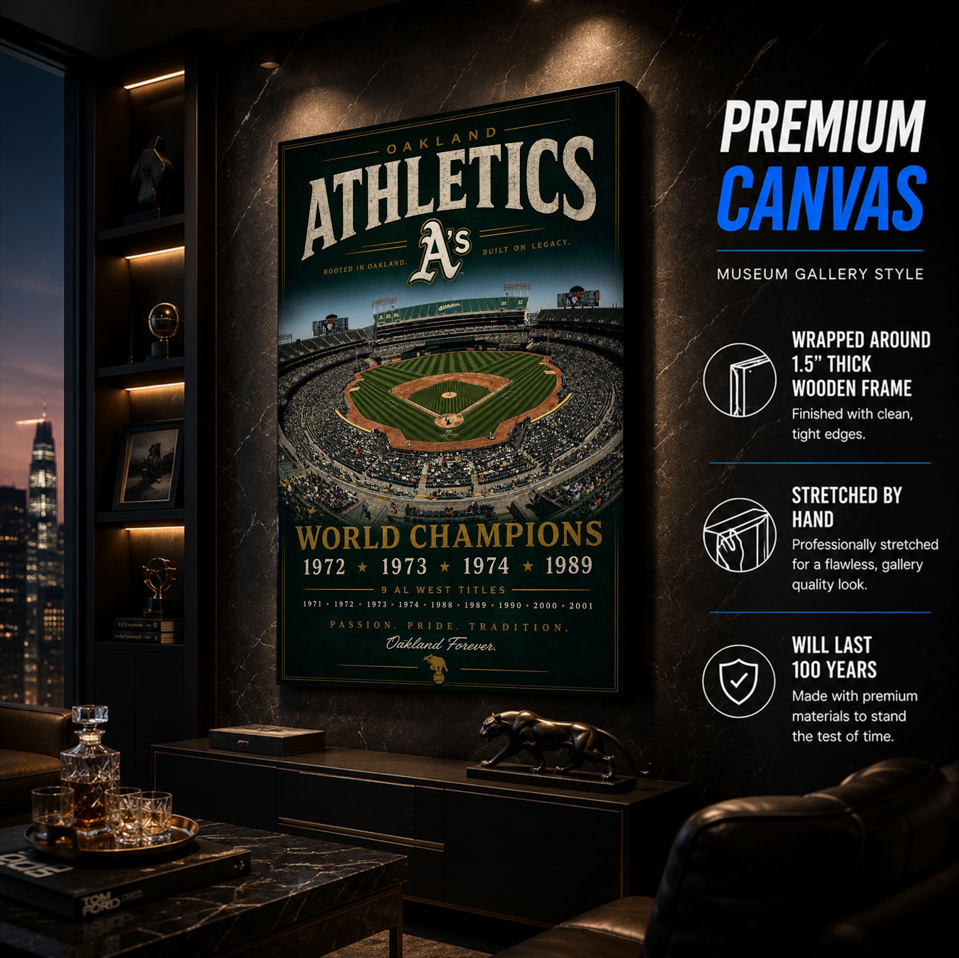Oakland Athletics Stadium Fan Poster or Canvas Wall Art