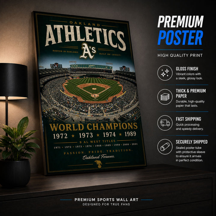 Oakland Athletics Stadium Fan Poster or Canvas Wall Art