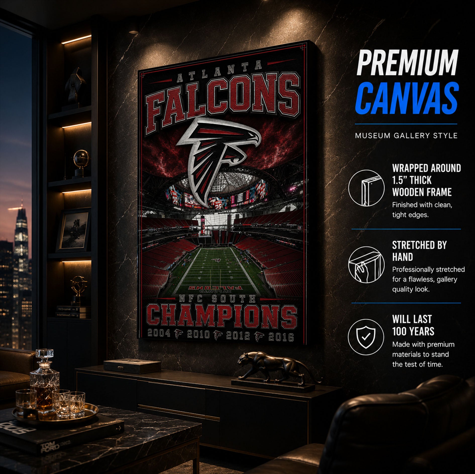 Atlanta Falcons Stadium Fan Poster or Canvas Wall Art