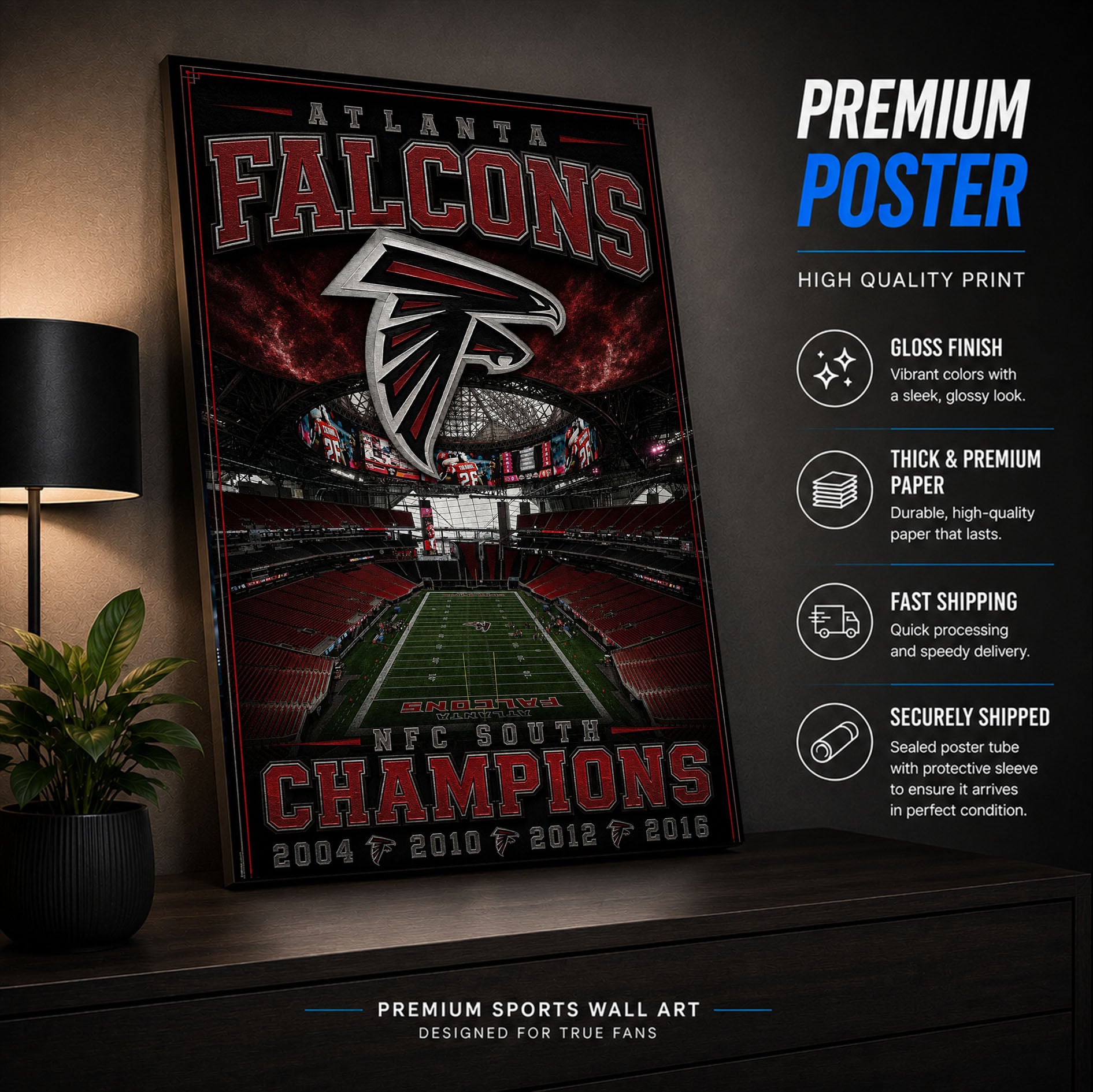 Atlanta Falcons Stadium Fan Poster or Canvas Wall Art