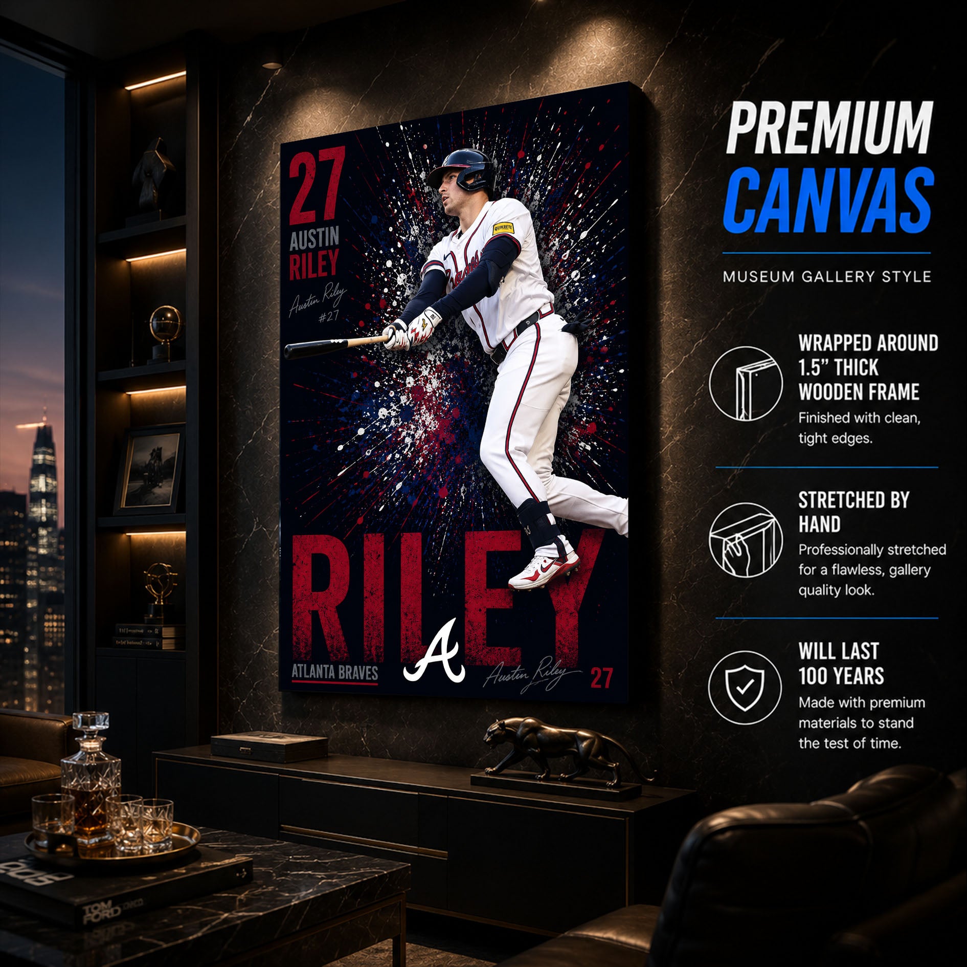 Austin Riley Braves Poster or Canvas Wall Art