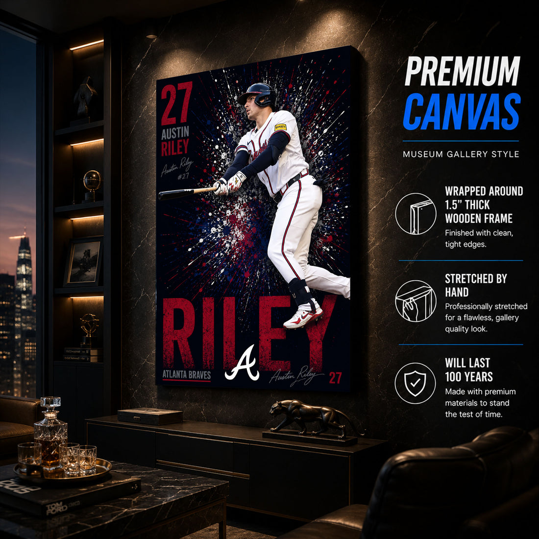 Austin Riley Braves Poster or Canvas Wall Art
