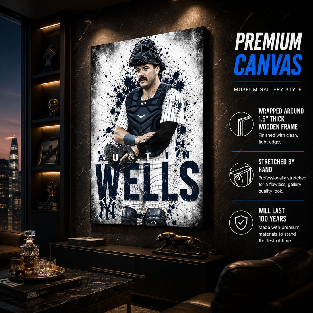 Austin Wells Yankees Poster or Canvas Wall Art