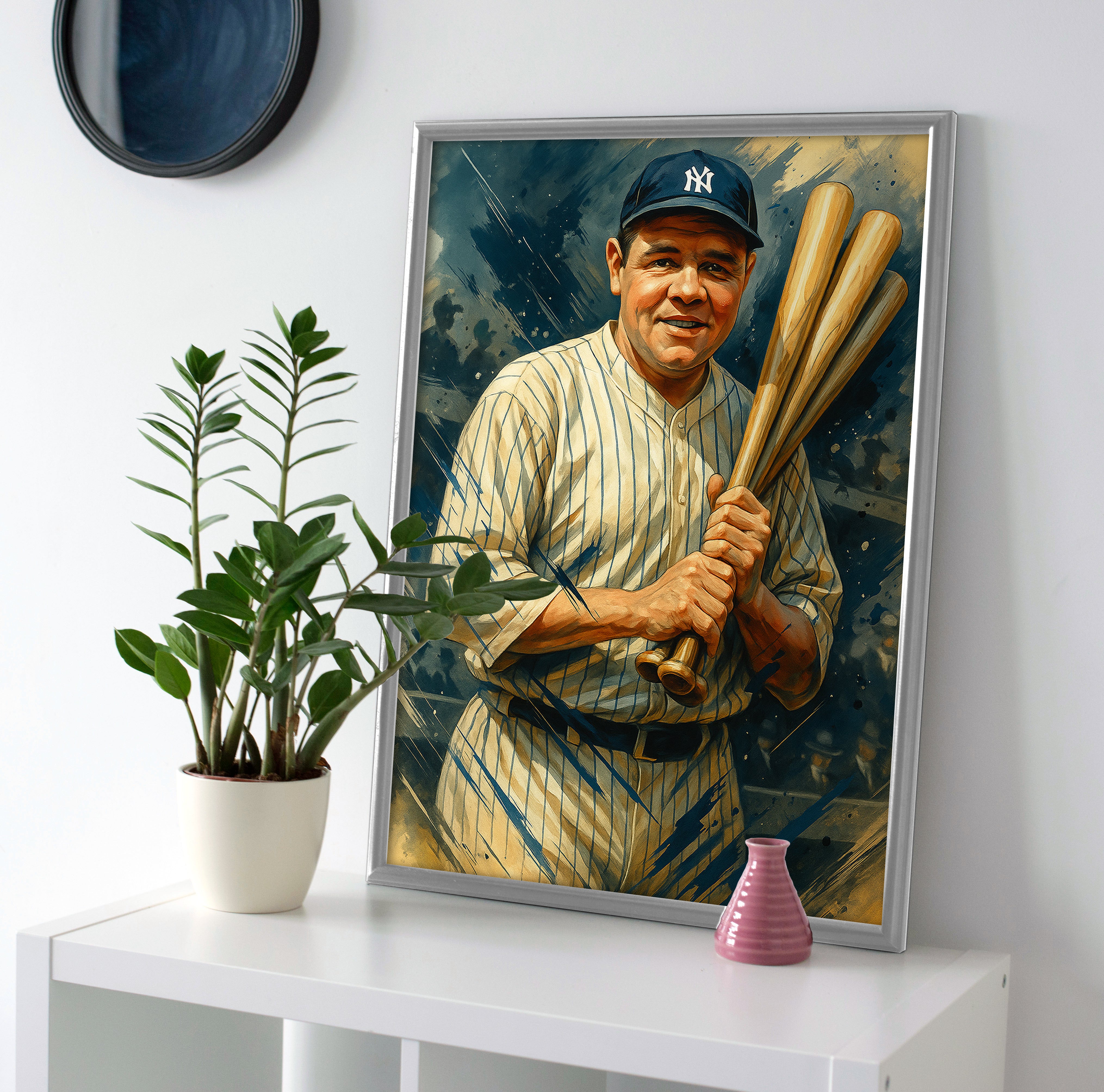babe ruth yankees poster canvas painting wall art print decor