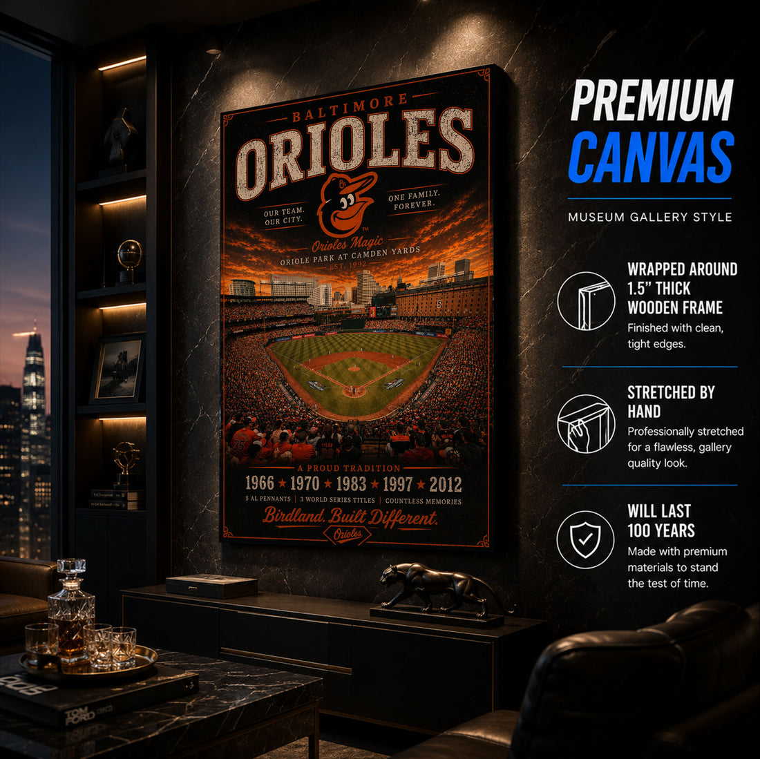 Baltimore Orioles Stadium Fan Poster or Canvas Wall Art