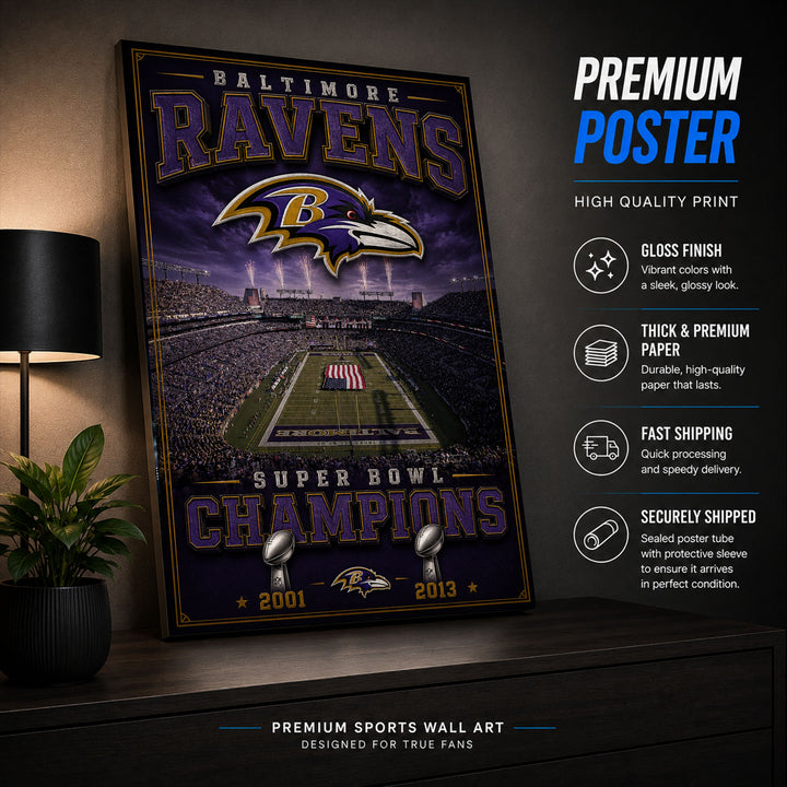 Baltimore Ravens Stadium Fan Poster or Canvas Wall Art