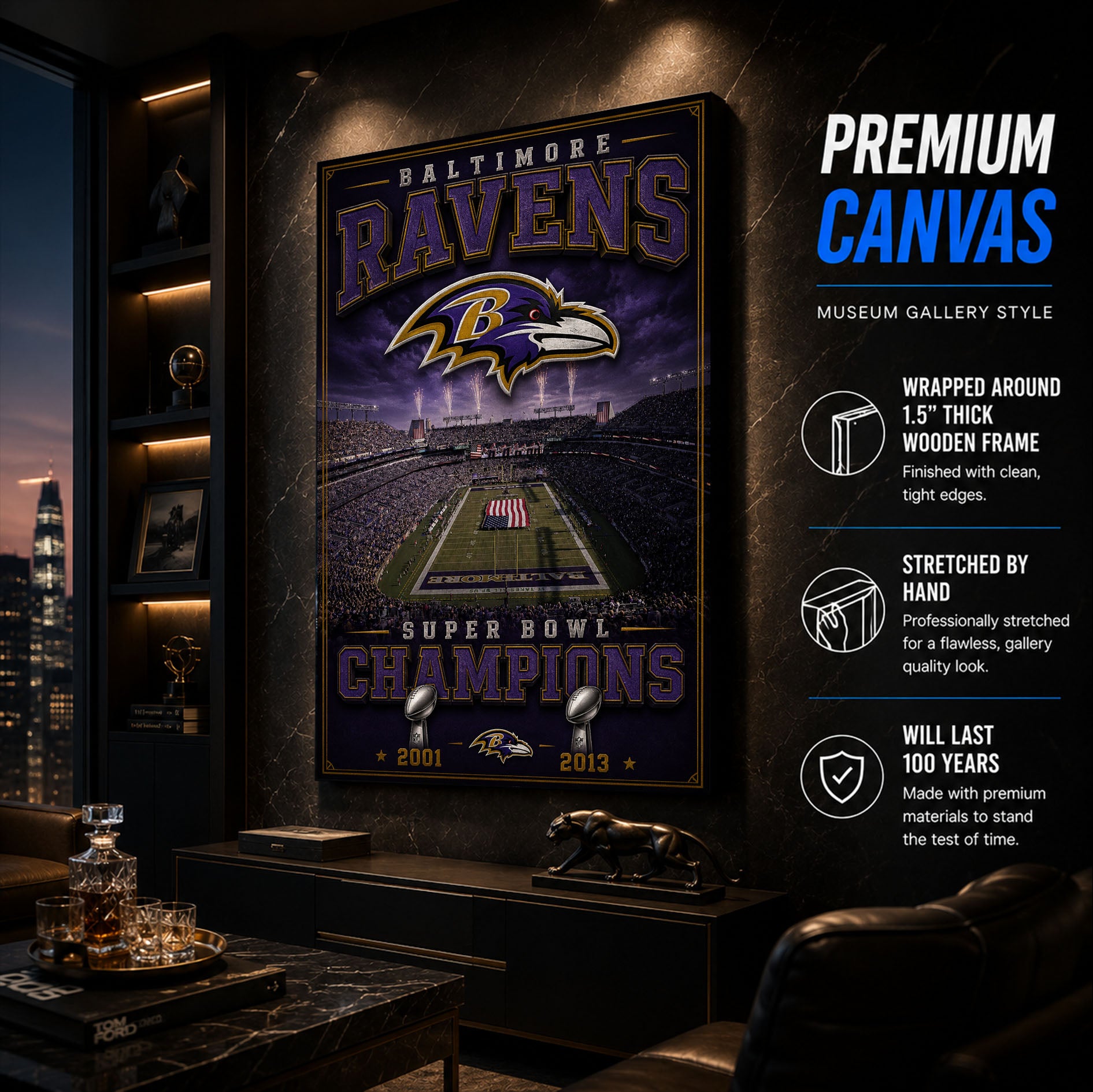 Baltimore Ravens Stadium Fan Poster or Canvas Wall Art