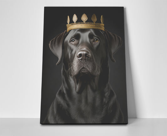 Black Lab Crown Poster or Wrapped Canvas