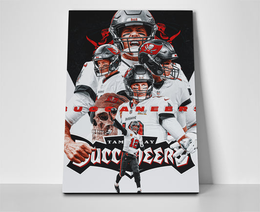 Tom Brady Bucs Collage Poster canvas