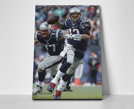 Tom Brady Run Poster or Wrapped Canvas - Player Season