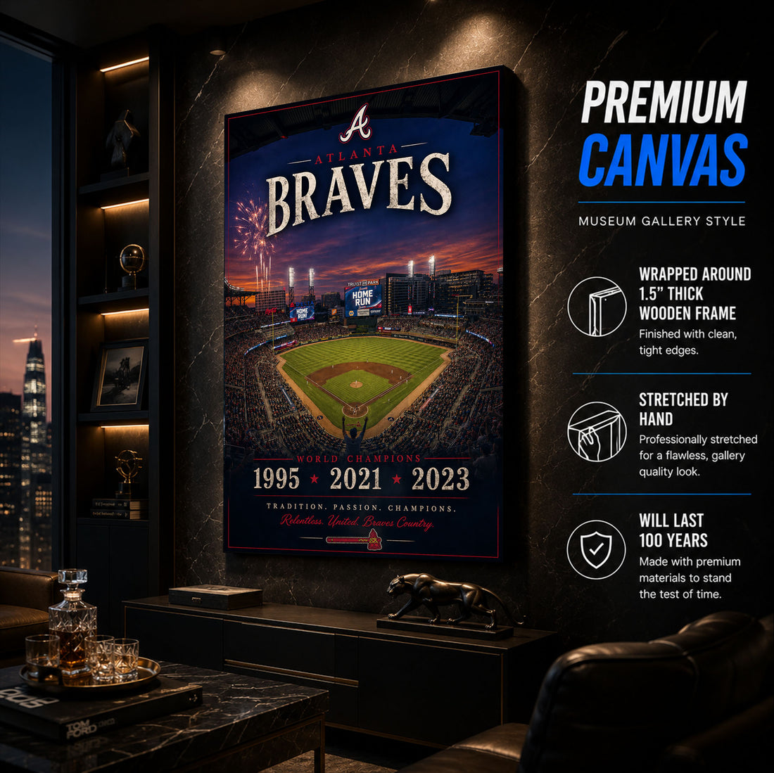 Atlanta Braves Stadium Fan Poster or Canvas Wall Art