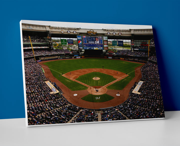 milwaukee brewers stadium poster canvas wall art painting artwork baseball