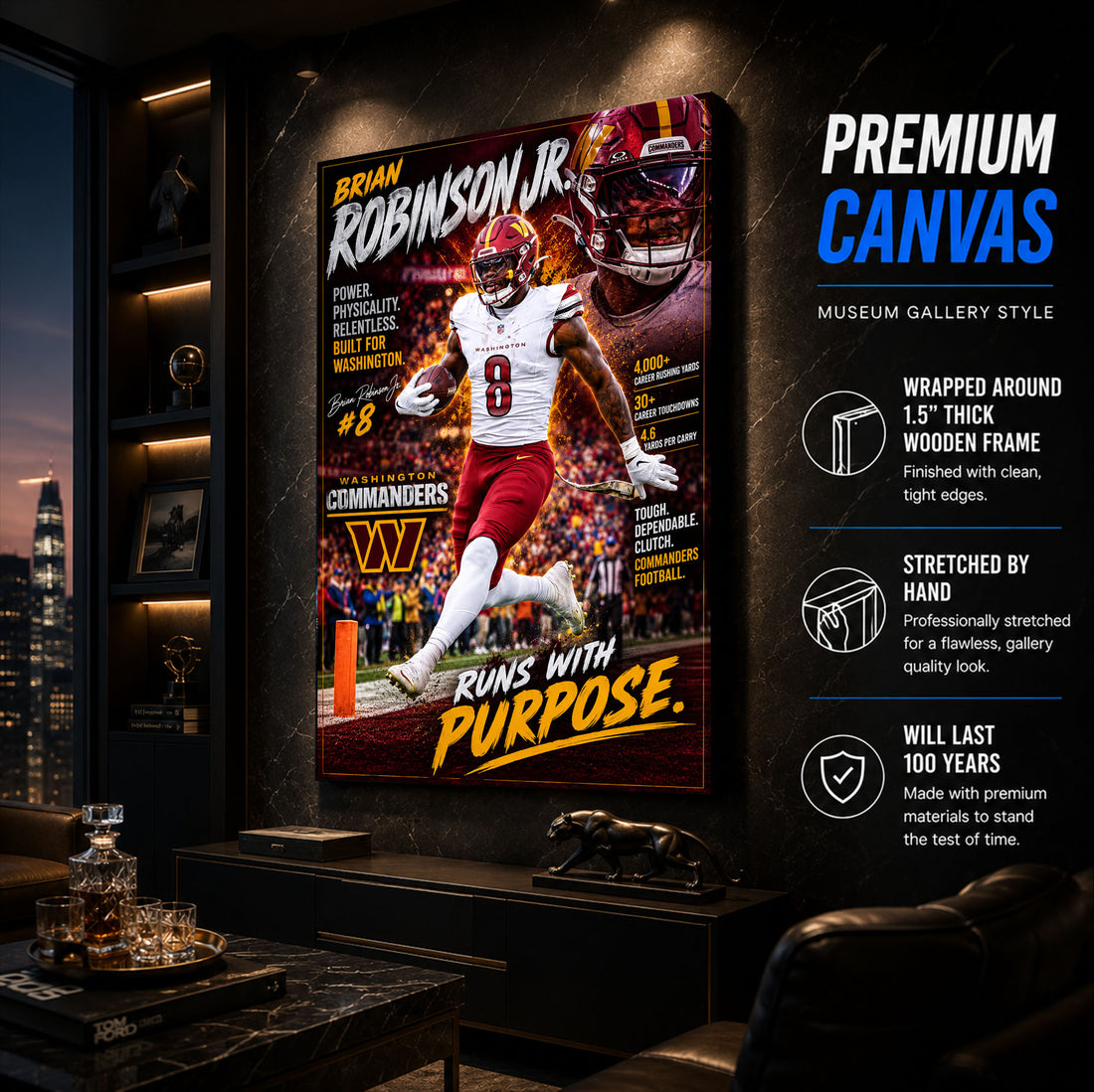 Brian Robinson Jr Commanders Fan Poster or Canvas Wall Art