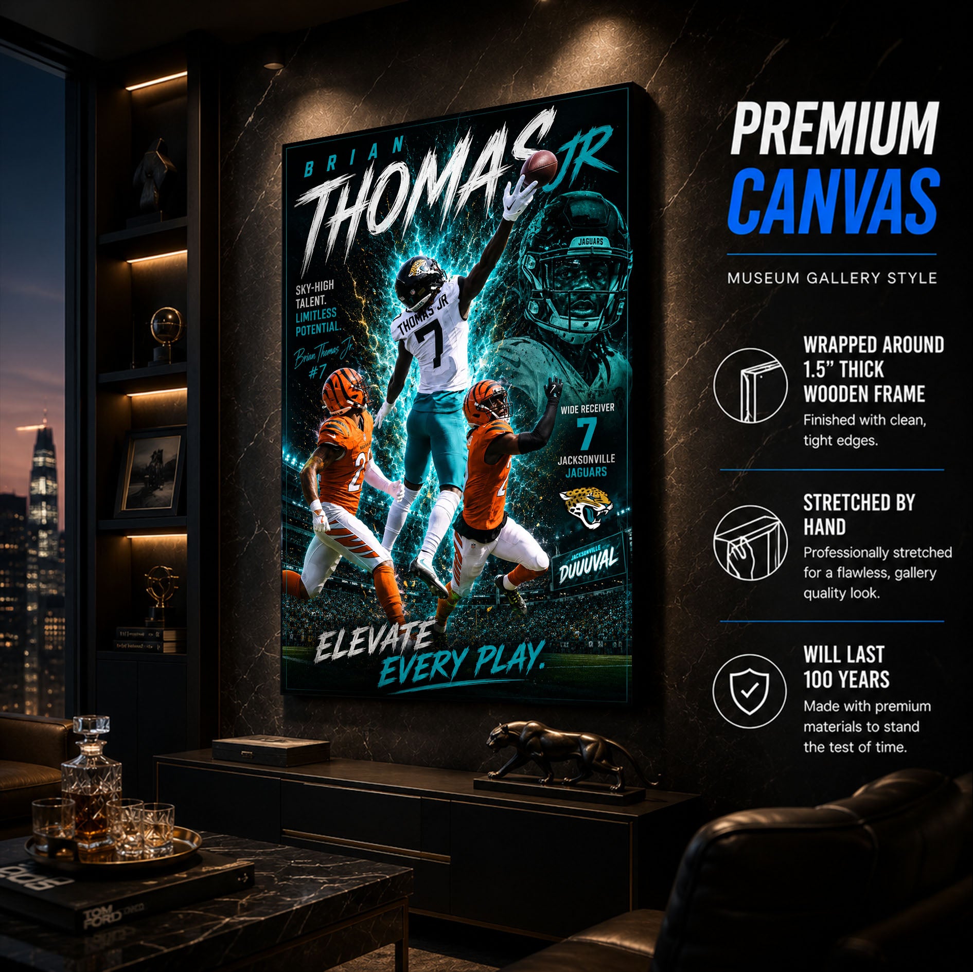 Brian Thomas Jr Jaguars Fan Poster or Canvas Wall Art