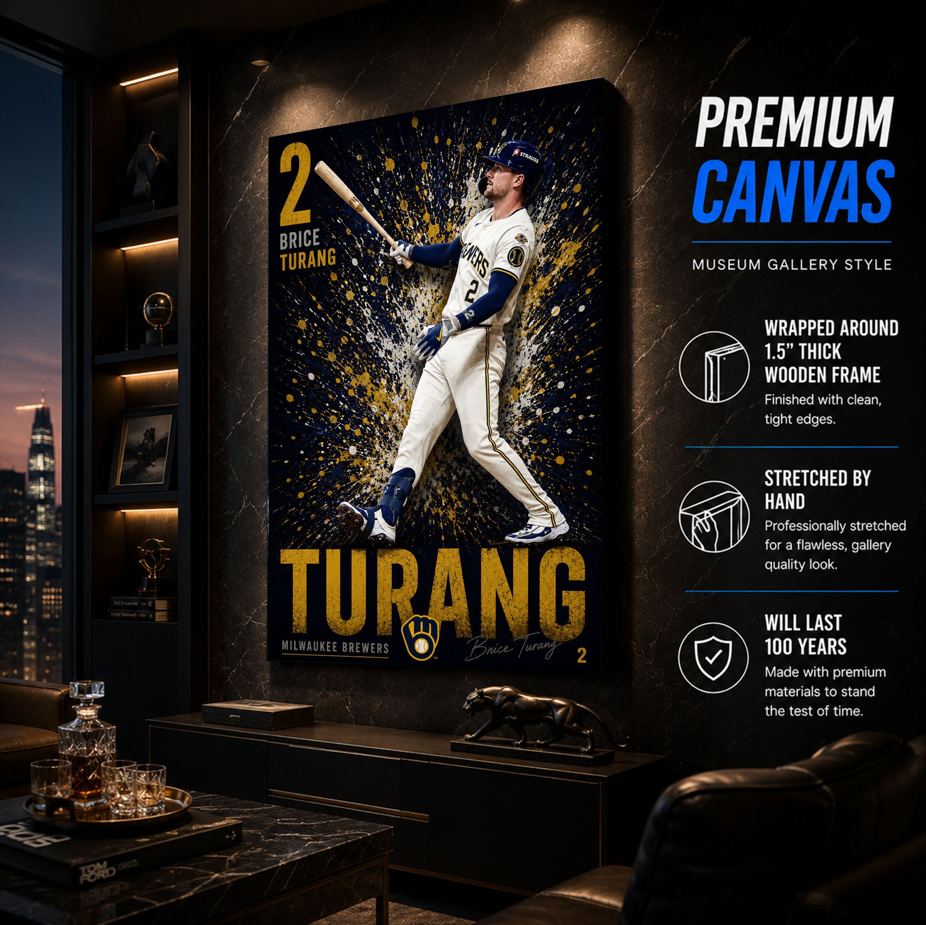 Brice Turang Brewers Poster or Canvas Wall Art