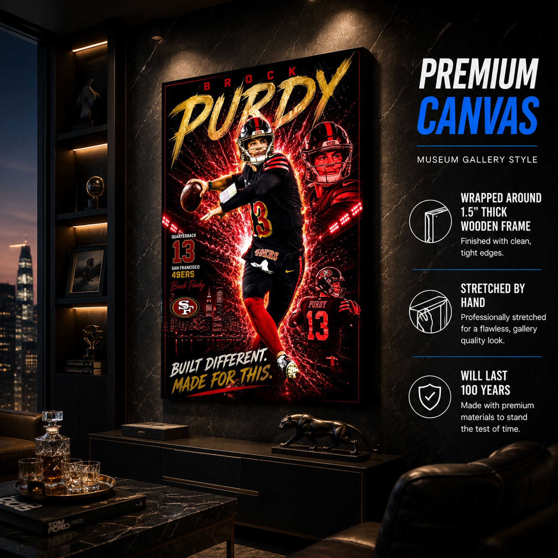 Brock Purdy 49ers Fan Poster or Canvas Wall Art