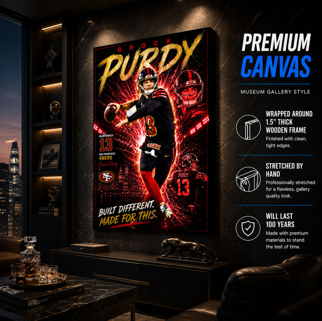 Brock Purdy 49ers Fan Poster or Canvas Wall Art