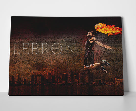 Lebron James Heat Poster or Wrapped Canvas - Player Season