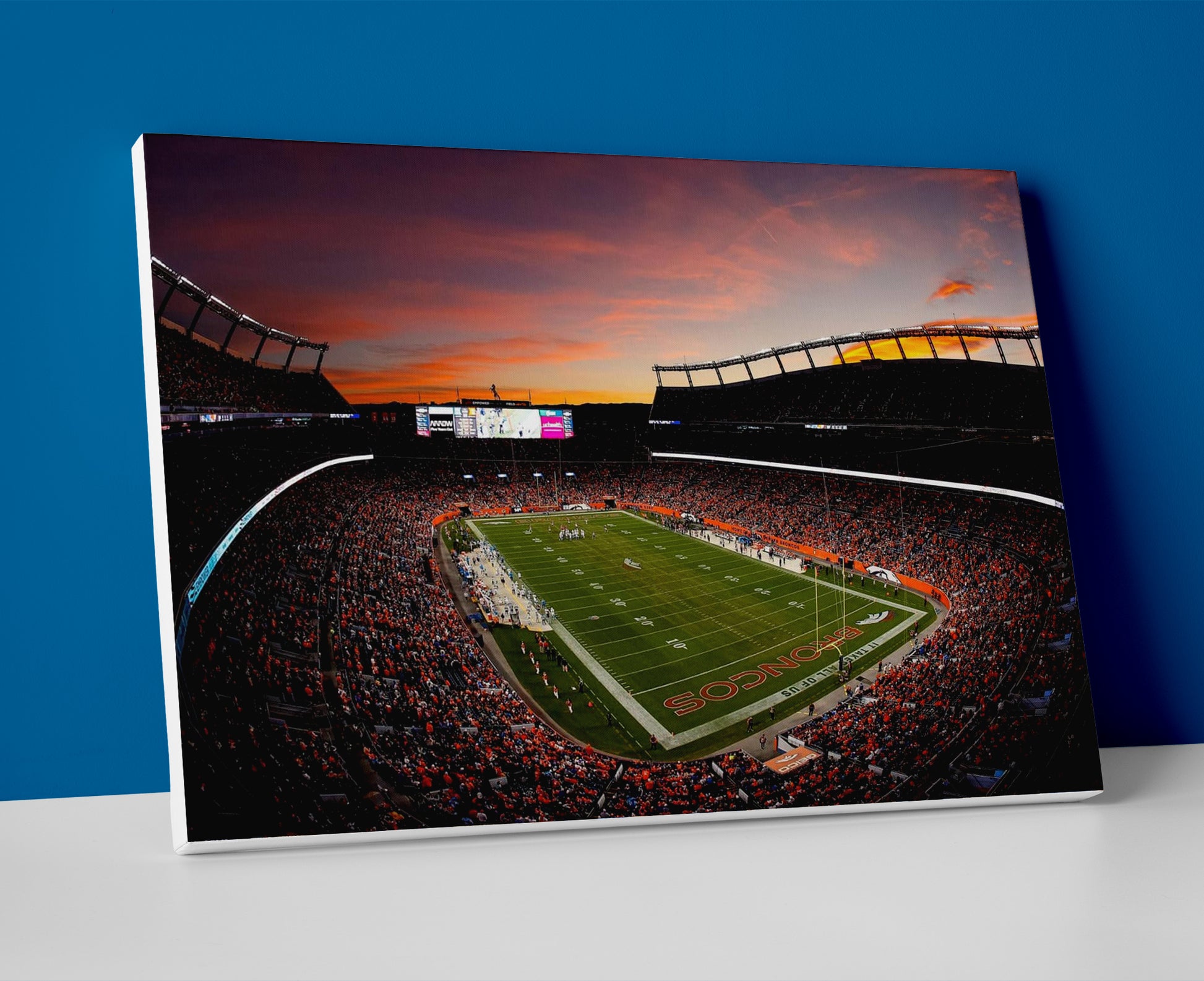 denver broncos stadium poster canvas wall art painting artwork football