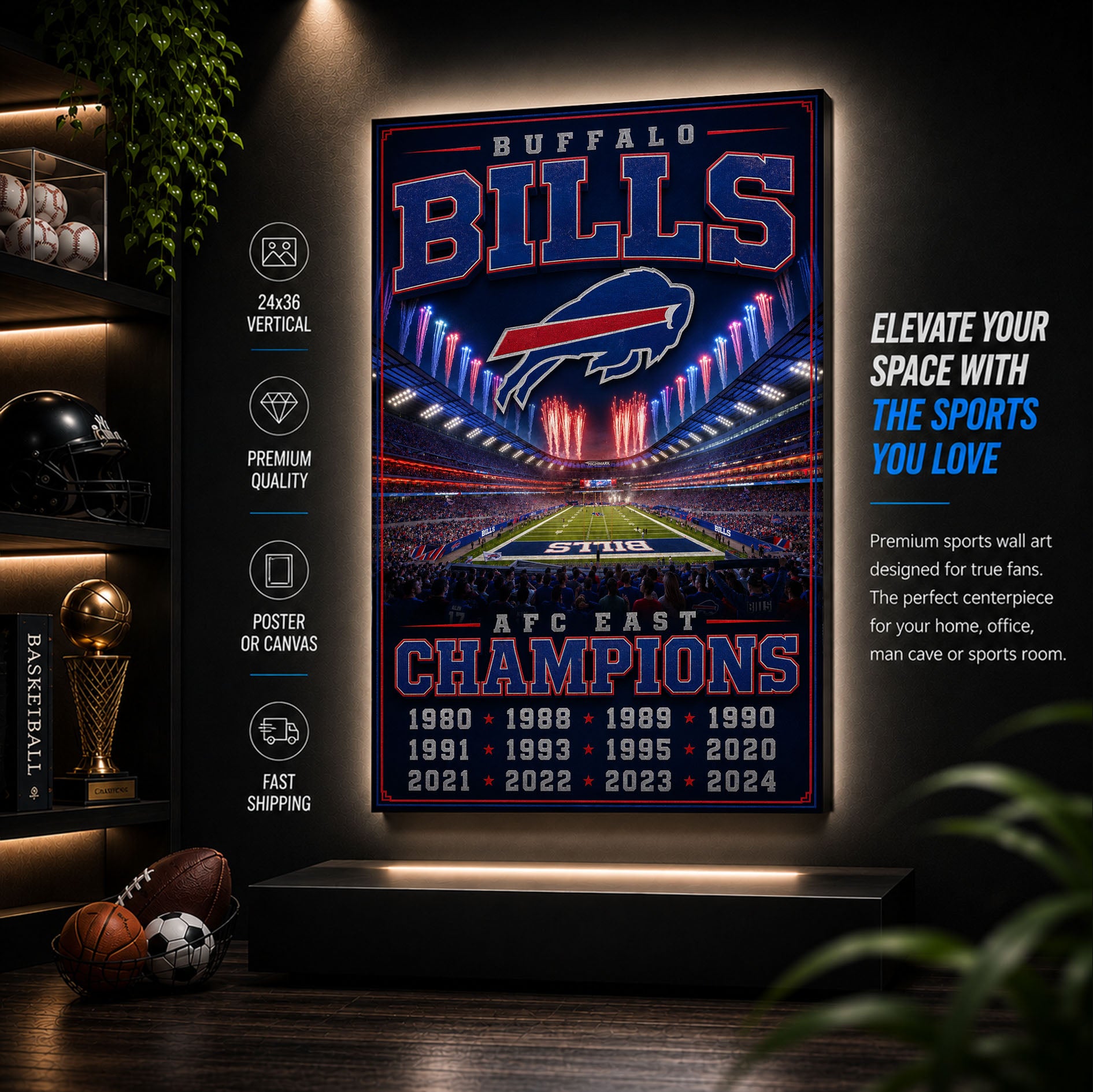 Buffalo Bills Stadium Fan Poster or Canvas Wall Art