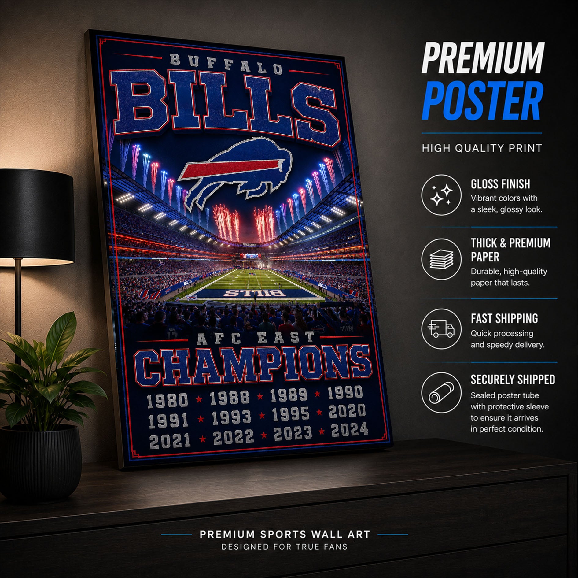 Buffalo Bills Stadium Fan Poster or Canvas Wall Art