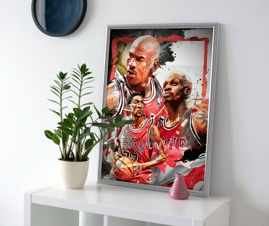 Chicago Bulls Legends Poster or Wrapped Canvas