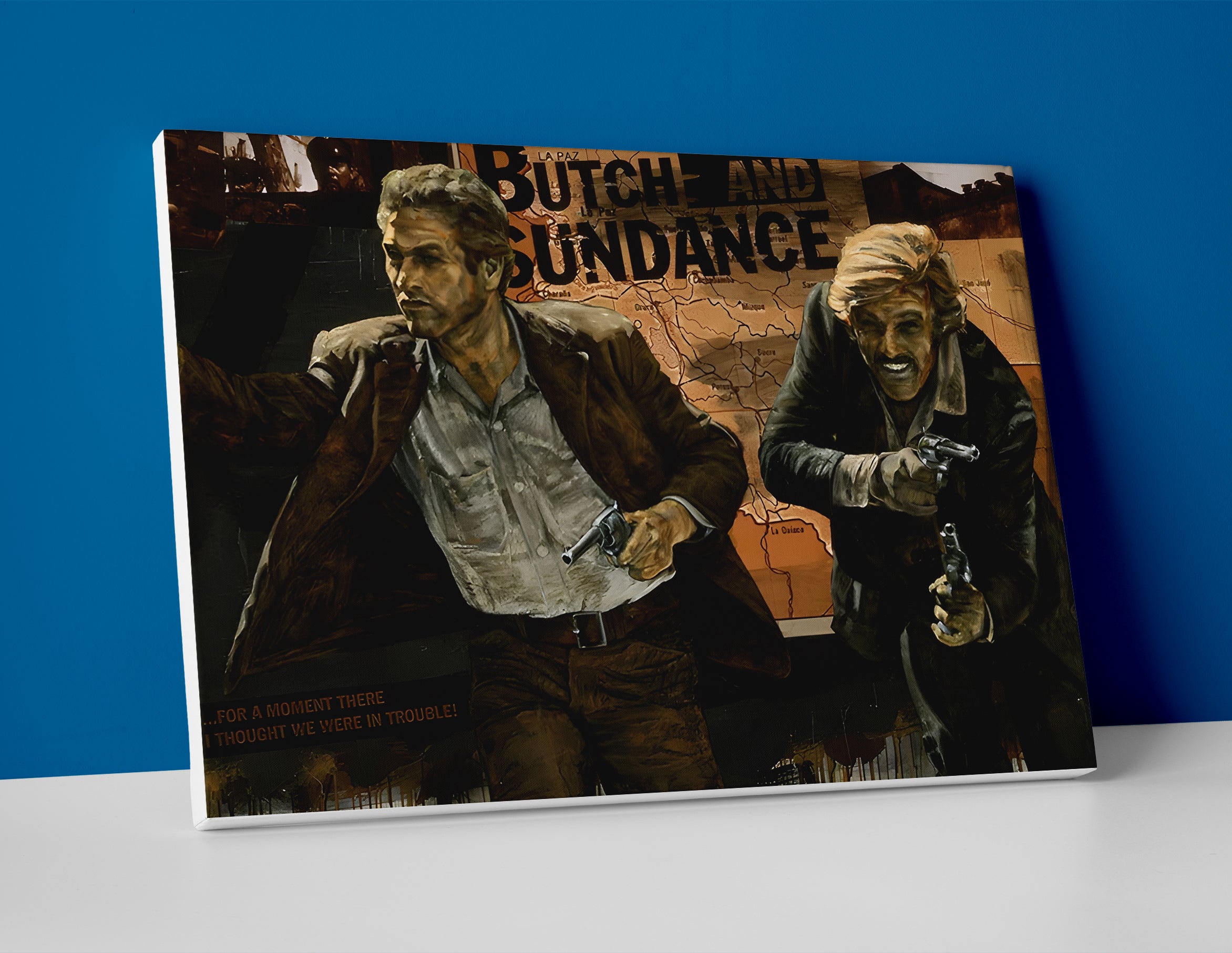 Butch and Sundance Painting Poster or Canvas Wall Art