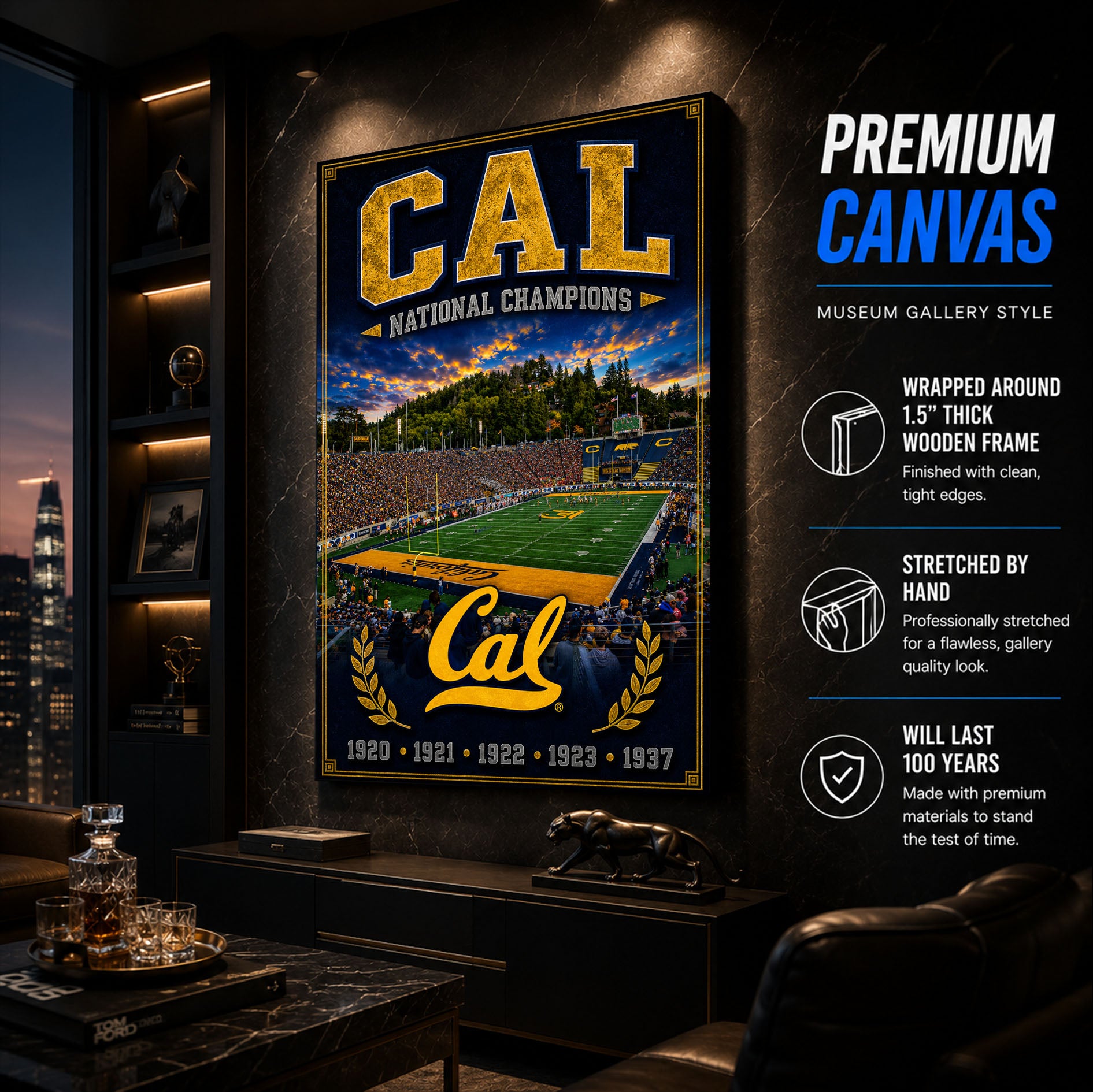 Cal Football Stadium Fan Poster or Canvas Wall Art