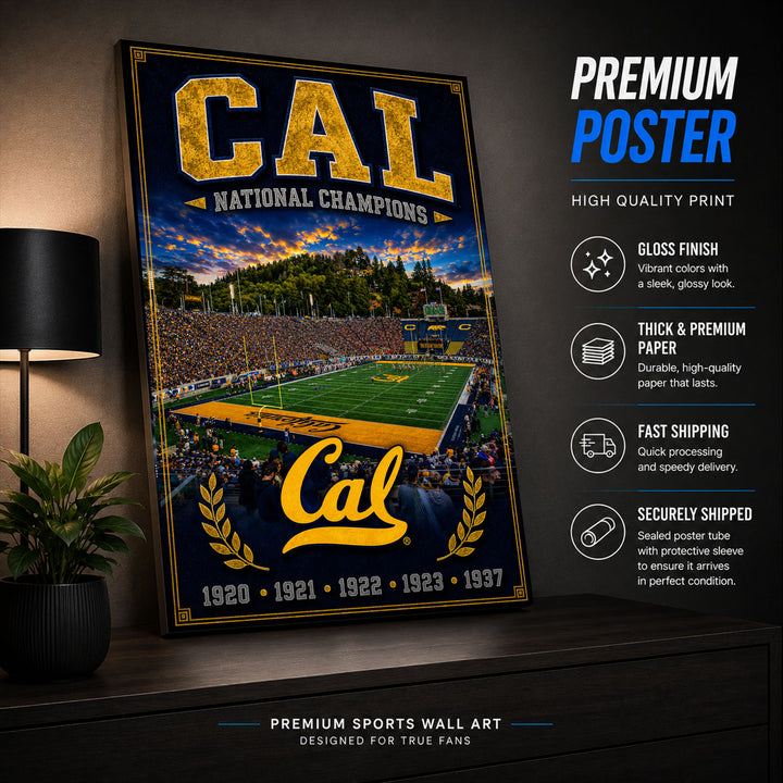 Cal Football Stadium Fan Poster or Canvas Wall Art