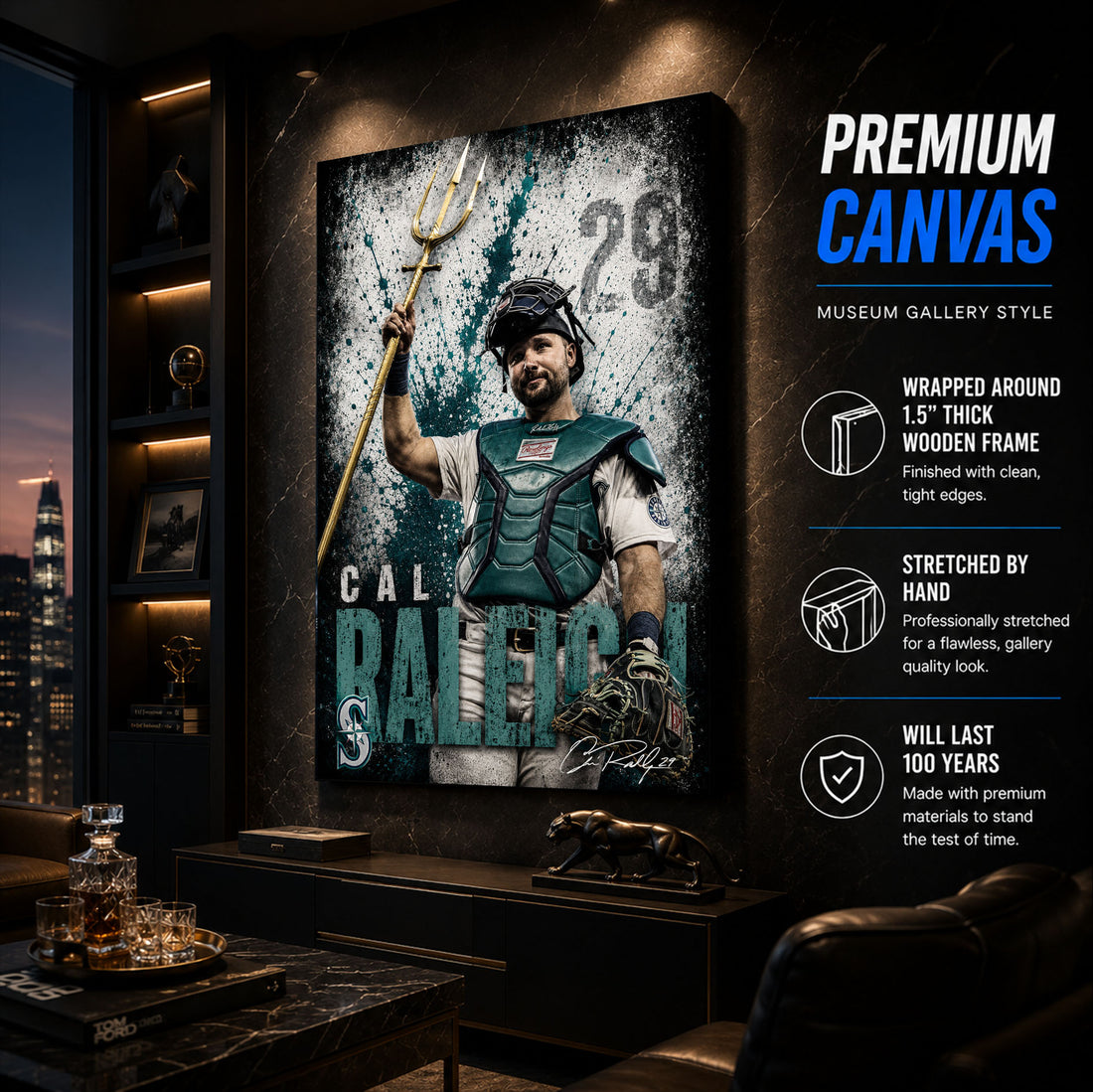 Cal Raleigh Mariners Poster or Canvas Wall Art