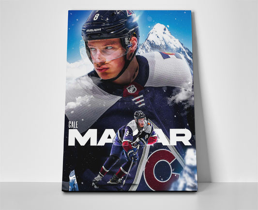cale makar poster canvas wall art avalanche hockey artwork painting