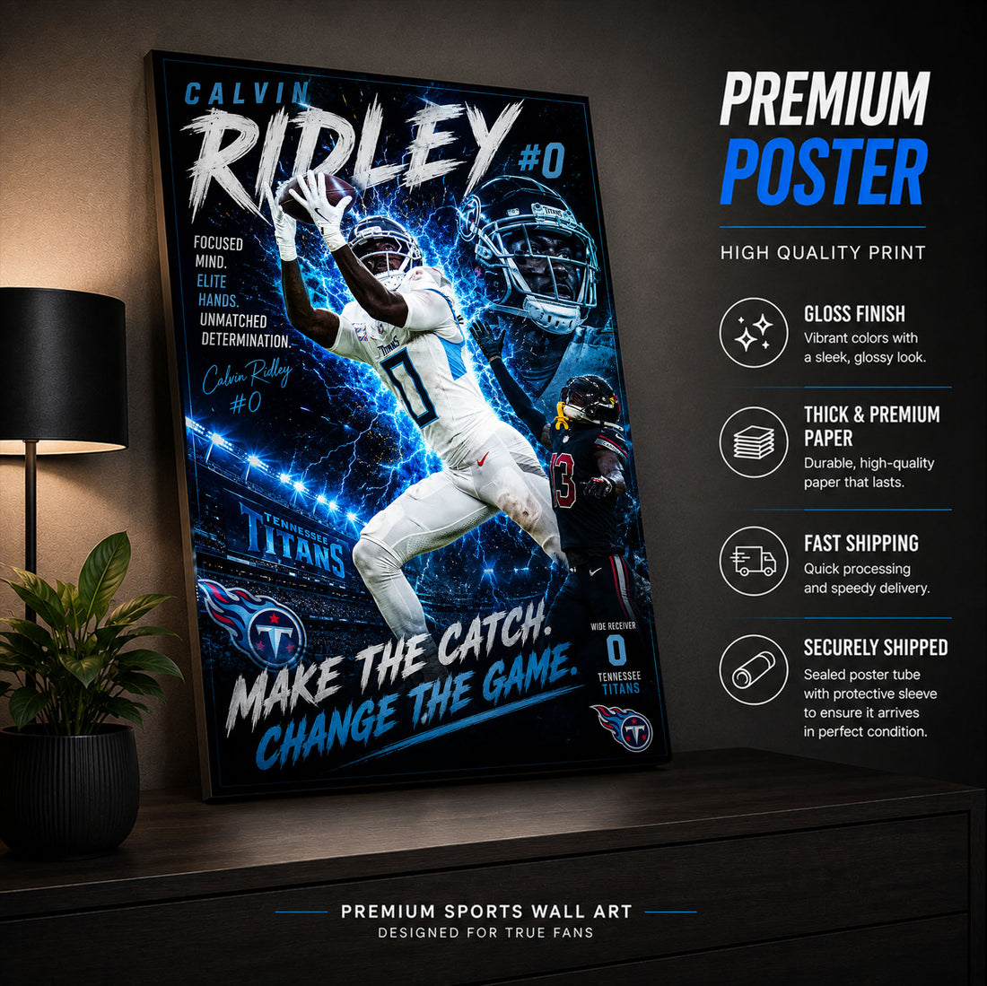 Calvin Ridley Titans Fan Poster or Canvas Wall Art