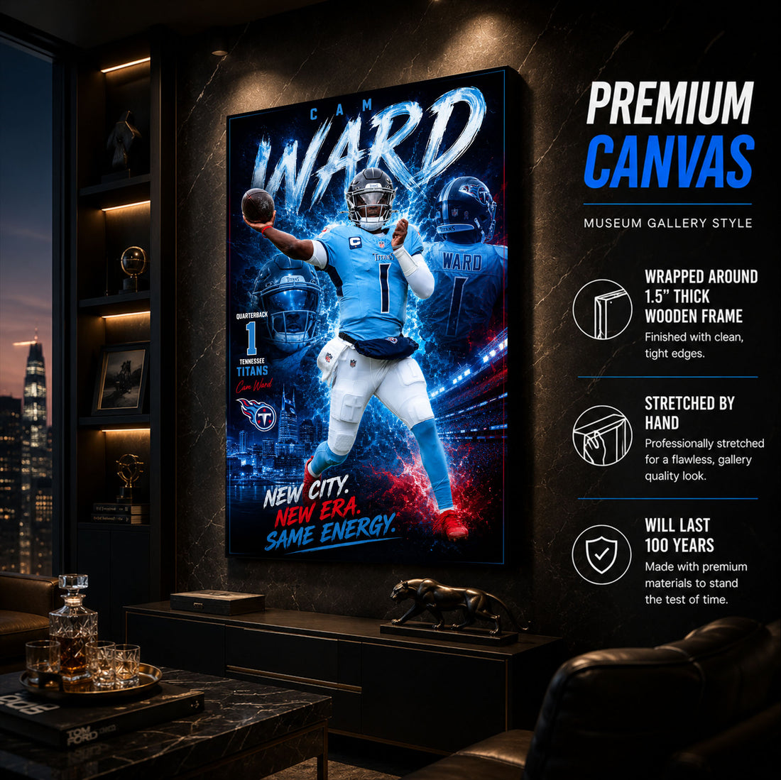 Cam Ward Titans Fan Poster or Canvas Wall Art