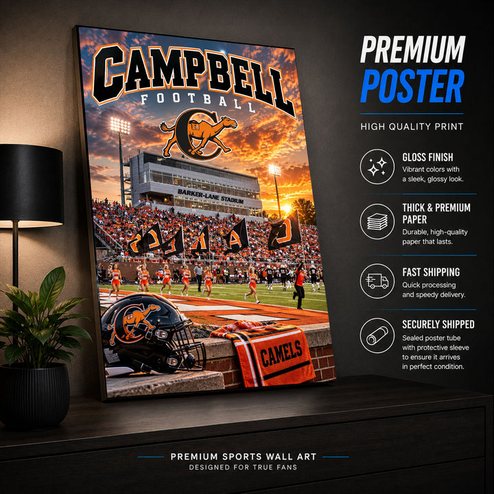 Campbell Football Stadium Poster or Canvas Wall Art