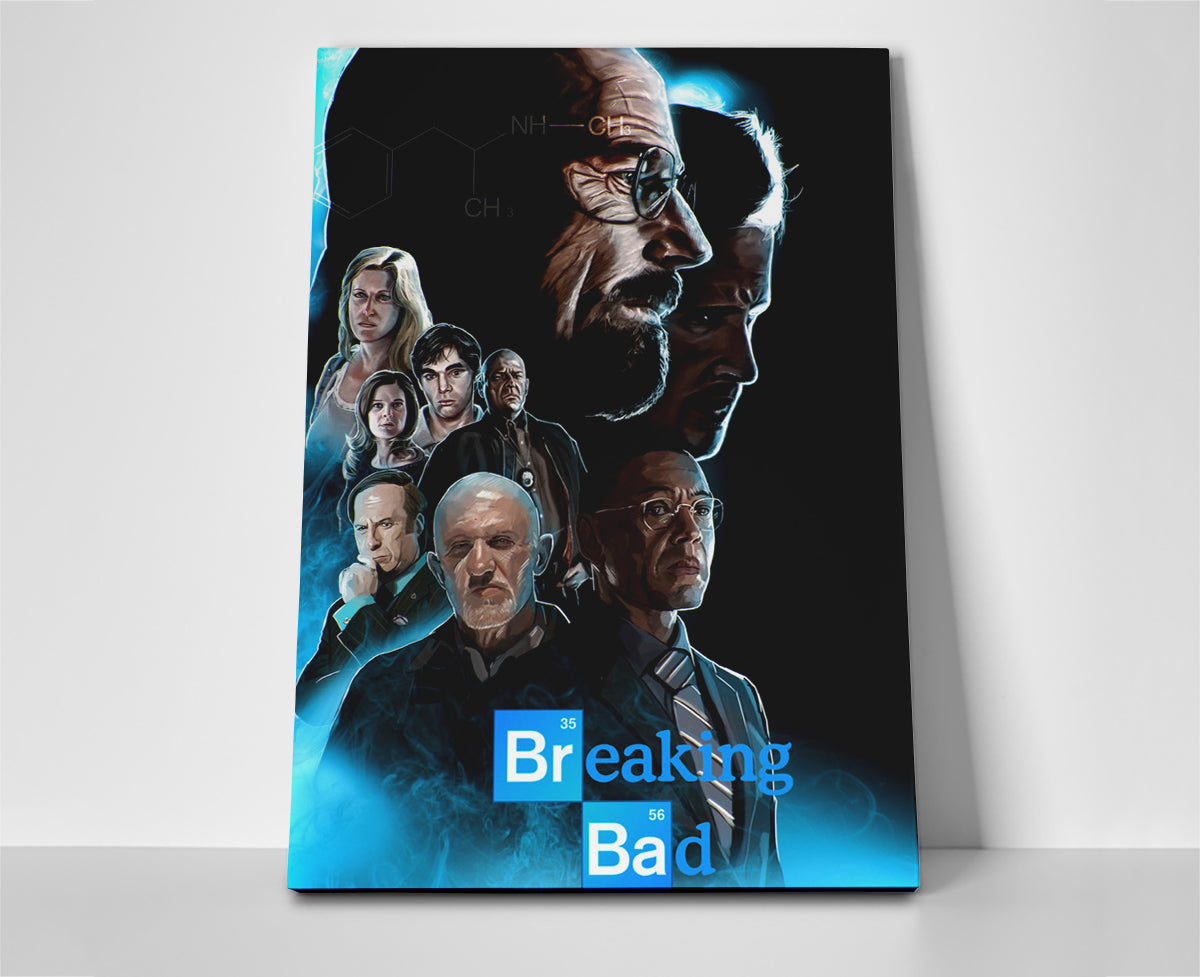 Breaking Bad Cast Poster or Wrapped Canvas