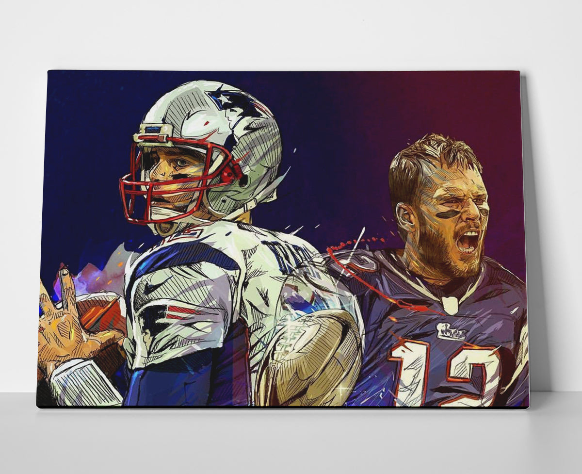 Tom Brady Painting Poster or Wrapped Canvas - Player Season