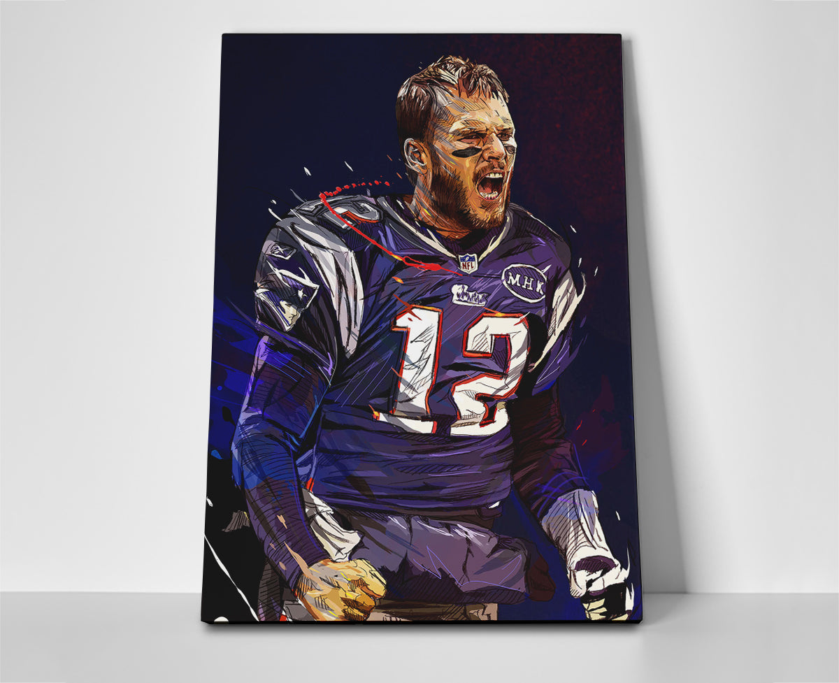 Tom Brady Patriots Poster or Wrapped Canvas - Player Season
