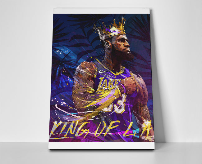 Lebron James King of LA Poster or Wrapped Canvas - Player Season